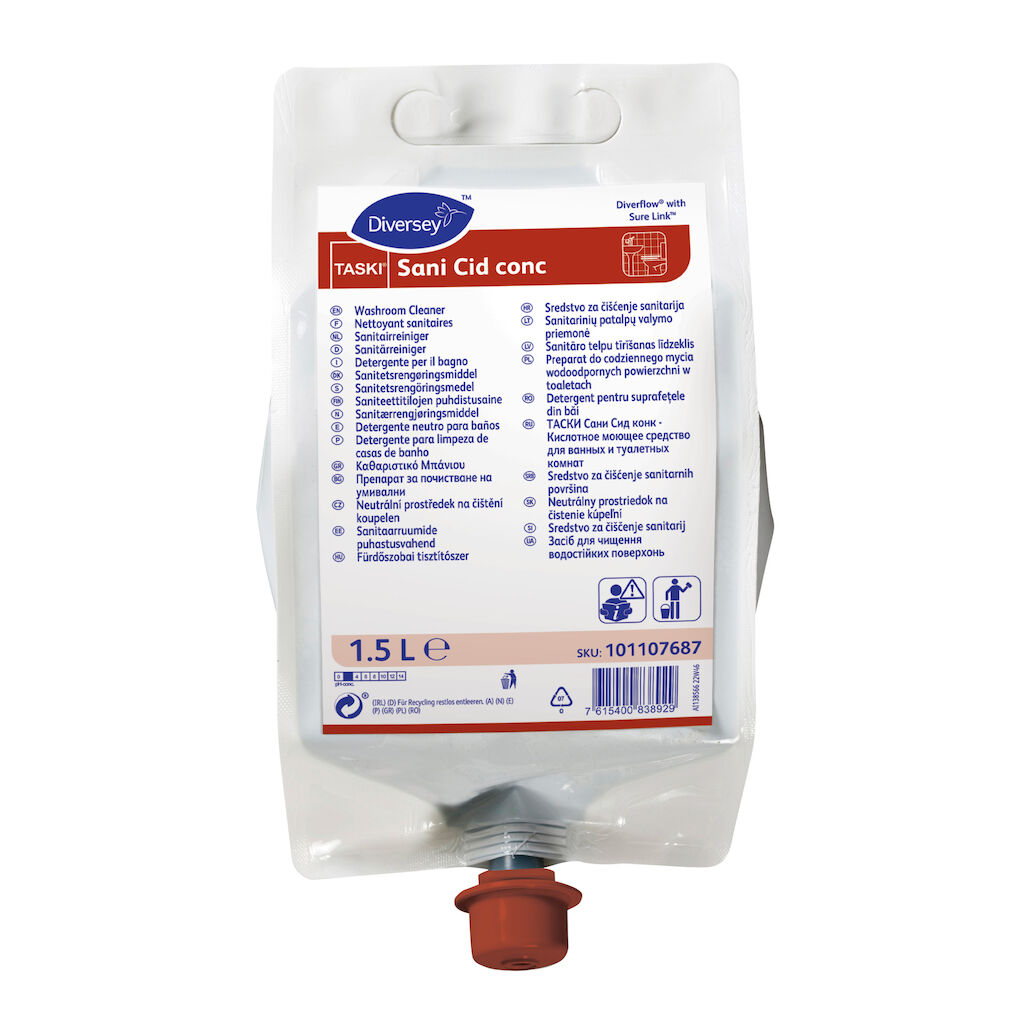 TASKI Sani Cid conc 4x1.5L - Sterk geconcentreerde sanitairreiniger
